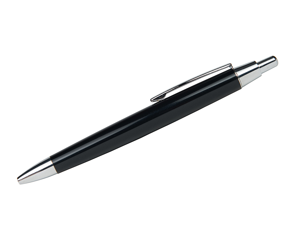 Black plastic ballpoint pen